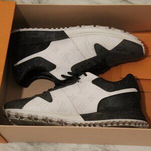 Men’s Louis Vuitton Run Away Sneaker Black, White, and Gray LV size 9 - USA 10